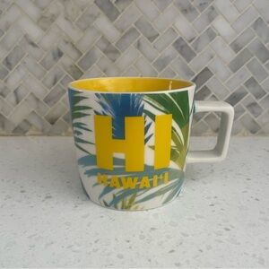 2016 Starbucks Hawaii Collection "HI Hawai'i" Coffee Mug Cup Palm Leaves 14 oz
